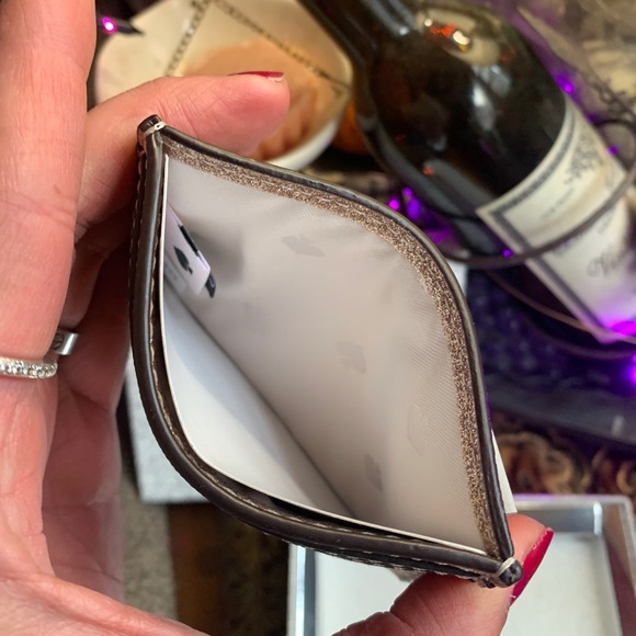 Authentic Kate Spade smooth glitter leather card case in box - Picture 4 of 8